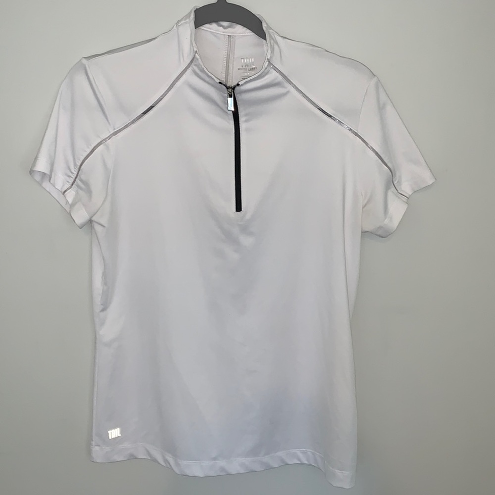 Tail White Short Sleeve Mock Shirt Sz M